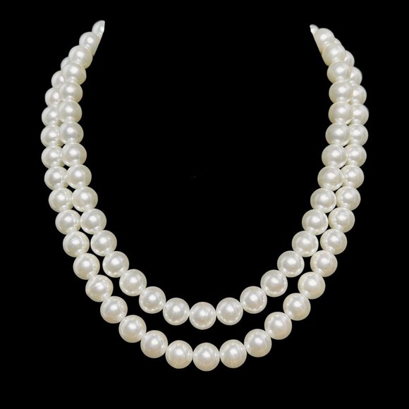 Double Strand Faux Pearl Necklace (4600) - Picture 1 of 8